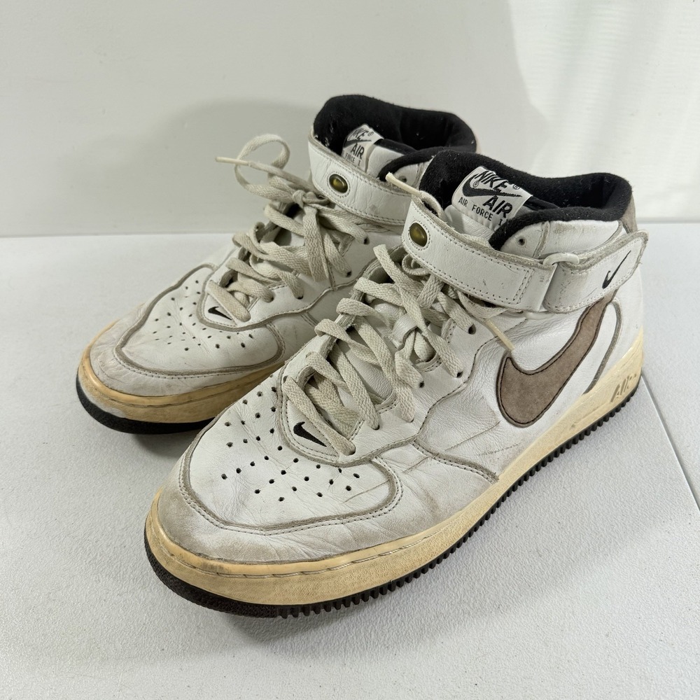 Vintage 1999 Nike Air Force Mid White Men's Shoes Size 11 630136-101 DAMAGED